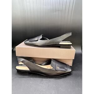 Franco Sarto Womens Teagan Black Slingback Flats NWB 8.5 M